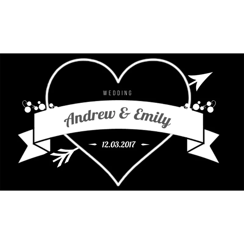 Static monogram projected at a wedding