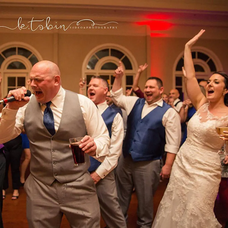 Wedding DJ keeping guests engaged during reception